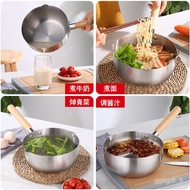 HY-# Yukihira pan304Stainless Steel Milk Pot Wooden Handle Dormitory Instant Noodle Pot Soup Pot Instant Noodles Trouble