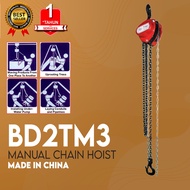 Manual Hoist Pulley Tackle 2 Ton x 3 meters Chain Hoist - BD2TM3 - Importir1989