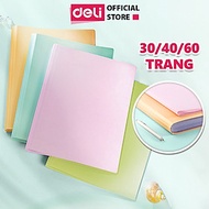 File lá file đựng tài liệu A4 30/40/60 lá Deli - Tệp đựng tài liệu học sinh Bìa file lưu trữ nhiều n