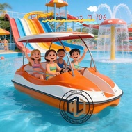 Water Park New Style 4 People Electric Boat Glass Fiber Boat View Area Entertainment Boat Pedal Boat
