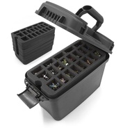 CASEMATIX Miniature Storage Hard Shell Figure Case - 105 Slot Figurine Carrying Case with Customizab