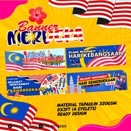 Banner Merdeka 8x3ft Material  Tapaulin 320gsm