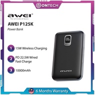Awei P125K 10000mAh 15W Wireless and 22.5W Wired Super Fast Charging Small Powerbank Power Bank Keci