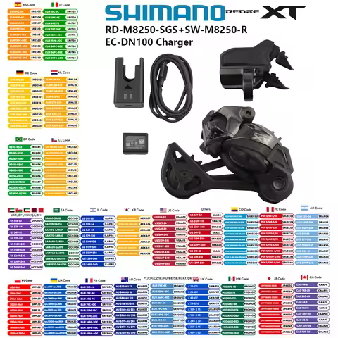 Shimano DEORE XT 12S Di2 Mini Groupset Including RD-M8250-SGS/GS SW-M8250-R EC-DN100 Charger For Mou