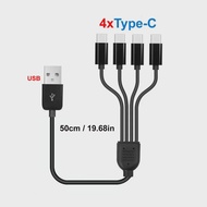 20cm Short USB to Type C Multiple Charging Cable USB-C to 4 in 1 Micro USB Splitter Adapter Cable 5V