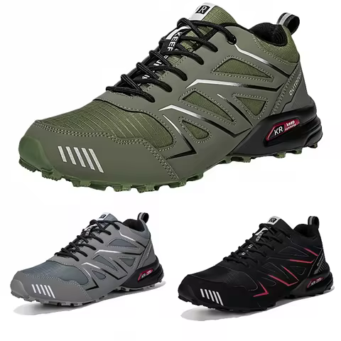 Men's Lockless Cycling Shoes,Outdoor Mountain Cross-Country Non-slip Hiking shoes,Breathable Sports 