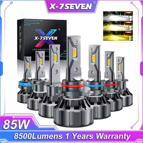 X-7SEVEN X-T1 Plus 85W 8500LM 3 Colors In One CANBUS Car LED Headlight Bulb Lo/Hi Beam H7 9005 9006 