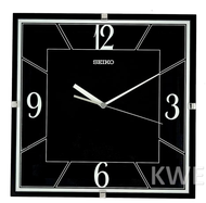 Seiko Clock QXA821K Black Analog Square Quiet Sweep Silent Movement Wall Clock QXA821