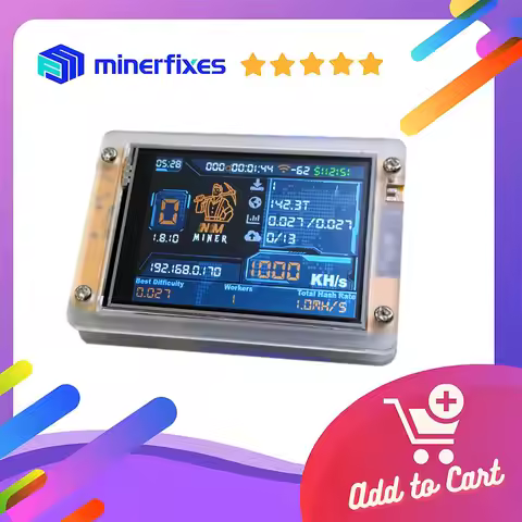 NMMiner NerdMiner V2 Hashrate Lucky Miner ESP32 2.8 inch Crypto Mining Machine 1000KH/S Bitcoin Solo