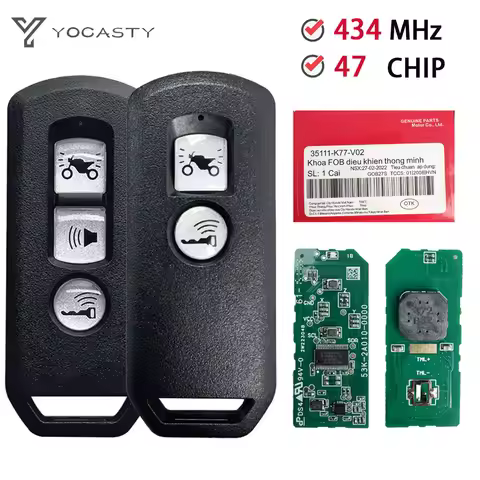 YOCASTY 433MHz ID47 Chip Remote Motorcycle Key For Honda Motorcycle Scooter K01 K77 K96 K97 K35V3 AD