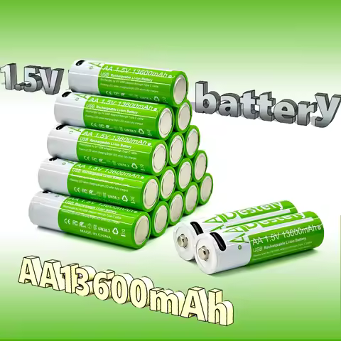 AA 13600mAh rechargeable battery USB 1.5V lithium large capacity mouse fingerprint lock handle can b