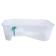 Reptile Vivarium Box Turtle Tortoise with Basking Ramp Aquarium Tank Breeding Food Tool 25x17x11cm