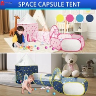 Kids Play Tent and Tunnel Rocket Ship Pop Up Play Tent Ball Pit Foldable Indoor Outdoor Playhouse Tent with Storage Bag