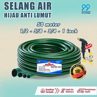 SELANG AIR 50 METER SERAT BENANG HIJAU ANTI LUMUT / SELANG AIR TAMAN KEBUN 1/2 5/8 3/4 1 INCH TERLAR