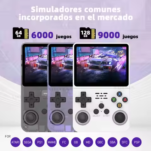 R36S Spanish Version Retro Video Handheld Game Console Spanish Games IPS Big Screen 8-Hour Battery L
