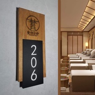 Illuminated Wood Signage Room Number Plate