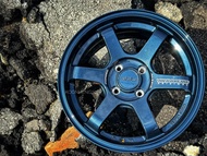 New Car Sport Rim ORIGINAL THAILAND AOW Wheels TE37 15x7J 4x100 DEEP BLUE Flow Forming - READY STOCK