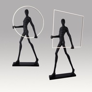 Rear Resin Body Sculpture Living Room Exhibition Hall Humanoid Floor Lamp Hotel Engineering Lamp Mod