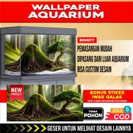3D REAR AQUARIUM BACKGROUND WALLPAPER STICKER TREE ROOT PICTURE THEME CT2