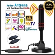 2X AMPLIFIER HIGH GAIN 36DBi HD DIGITAL INDOOR OUTDOOR BOOSTER ANTENNA FREEVIEW MYTV DVB-T2 AERIAL D