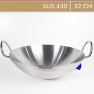 BIMA Wok MW400832 SUS 430 Stainless Steel Frying Pan