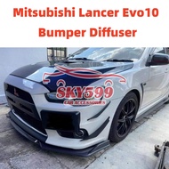 Mitsubishi Lancer evo 10 Front Bumper Diffuser Lip Wrap Angle Splitters Black Carbon Color