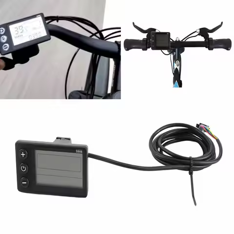 New 24V 36V 48V Plug LCD Display S866 Electric Display LCD Meter Electric Scooter Control Panel with