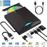 A 7-In-1 USB 3.0 & Type-C External CD/DVD Burner With 4 USB-A Ports + TF/SD Card Reader, Multi-Port 