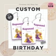 Gift TAG birthday G39 - Rapunzel Action birthday greeting card kid