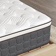 MPZHJENS Queen Mattresses, 12 Inch Hybrid Queen Size Mattress, Queen Bed Mattress with Memory Foam and Pocket Spring, Breathable Comfortable for Sleep Supportive and Pressure Relief, CertiPUR-US