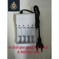 AA AAA BATTERY 4 SLOT CHARGER 4.2V 3.7V RECHARGEABLE Bateri AA+AAA