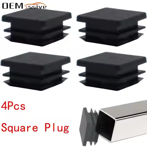 4Pcs 2"x2" Plastic Square Plugs Home Furniture Chair Feet Supplies Tube End Caps Table Feet Cover Sc