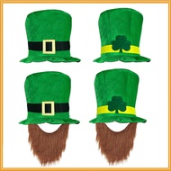 Irish Party Hat Saint Patrick's Day Clover with Beard Hat Irish High Hat Performance Top Hat 9.20.2