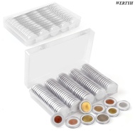 100 Adjustable Coin Protection Cases - Commemorative Coin Storage Box - Circular Coin Box - Coin Sto