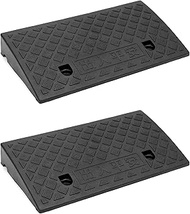 QWORK 2 Pack Plastic Curb Ramp Ramp Car Ramp Wheelchair Car Vehicle Caravan Motorbike 49 X 27 X 7cm