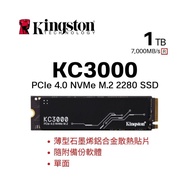 金士頓 KC3000 1TB PCIe 4.0 NVMe M.2 SSD (SKC3000S/1024G) KC3000/1TB