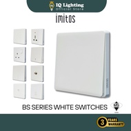 Imitos BS Series WHITE Switch Socket Modern Wall Switch Design Suis Dinding13A 15A TV Astro Telephon