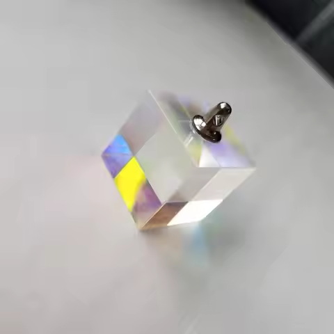 K9 Optical Glass Six-Sided Cube Prism Reflective Color Pendant Support Customization