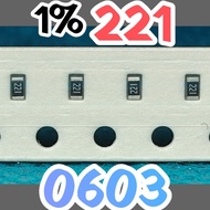 10pcs Chip resistor smd 2200 221 220R 1% size 1608 0603 220ohm 220 ohm