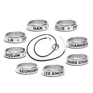 Free Necklace rope 1PCS Stray Kids  KPOP Ring Felix Hyunjin Bangchan Lee Know Ha Bang Chan I.N Membe