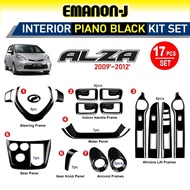 Perodua Alza 2009 - 2012 Piano Glossy Black 17PCS Interior Decoration Accessories Frame Cover