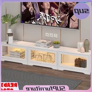 Supfurniture Nordic Style White Console Tv Transparen Display Book Shelf Storage Bedside Cabinet Wit