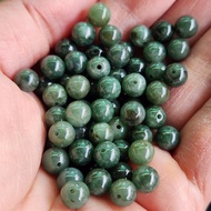 F20110F1 Natural Burmese Jade Beads, Oil Bean Material, About 6.4mm/10 Pieces Random Shipping