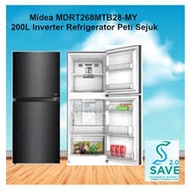 *2022* Midea MDRT268MTB28-MY 200L Inverter Refrigerator Peti Sejuk/PETI AIS/PETI SEJUK 12 YEARS WARRANTY