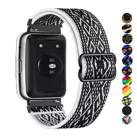 Band For Huawei Watch Fit 2 Strap Accessories Smart watch Connector Scrunchie Nylon belt Bracelet Co