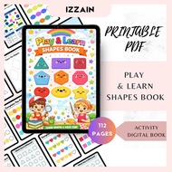 I21 Play & Learn Shapes Activity Book for Kids | Color, Pattern, Count & Cut Shapes | Workbook
