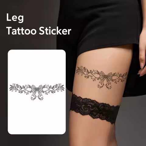 Jagua tattoo Floral Vine Thigh Band Temporary Tattoo Sticker, Disposable Waterproof Leg Ring Body Ar