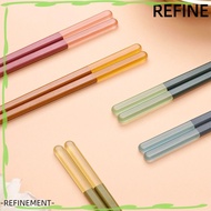 REFINEMENT 5 Pairs Chopsticks, Non-Slip 9.5 Inch/24cm Chopsticks Reusable, Easy To Use Plastic Multi