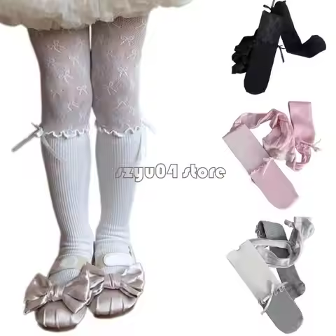4X7D Stockings Girls Tights Lace Tights for Children 3-8 Year Little Girl Leggings