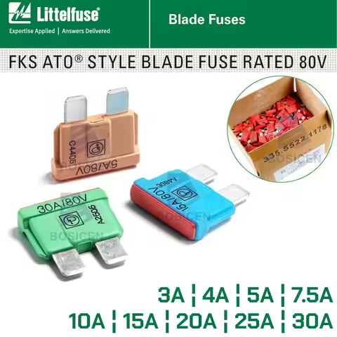 Littelfuse 80V FKS ATO Blade Fuse 3A 4A 5A 7.5A 10A 15A 20A 25A 30A Medium Fuse For BMW Plug-in Fuse